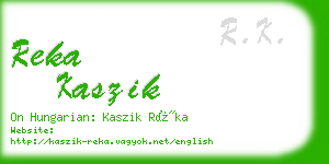 reka kaszik business card